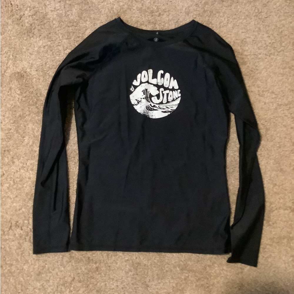 Volcom Black Graphic Long Sleeve Rash Guard